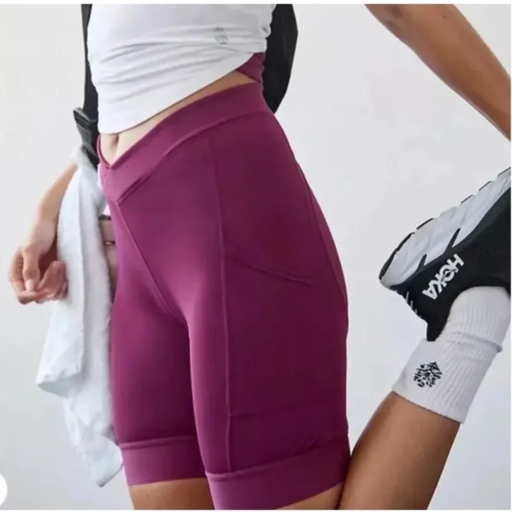 Free People Movement FP In the Saddle Biker Shorts Aubergine Women’s Size Small